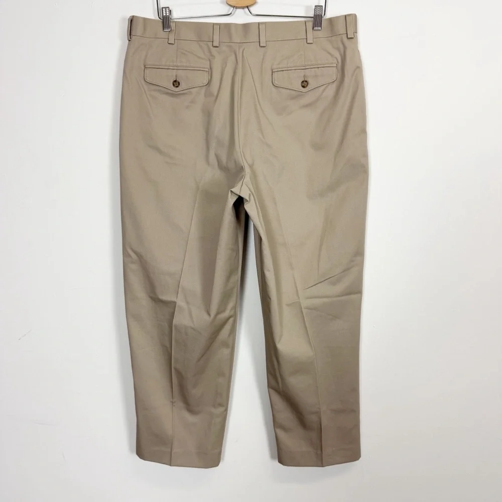 LL Bean Wrinkle Free Dress Chino Pants 38 x 29.5 Beige Khaki 262555 NWT